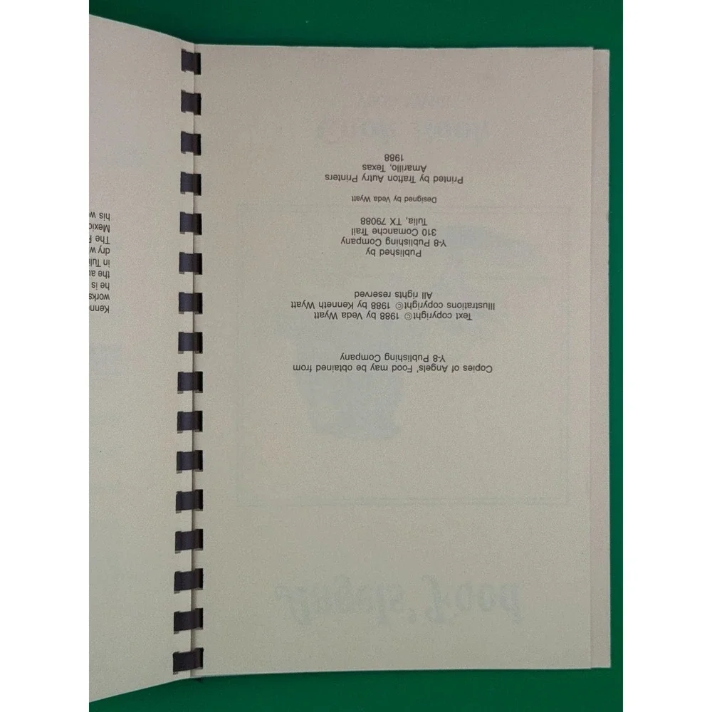Angels' Food Cookbook Veda Wyatt 1988 Texas Christian Recipes Spiral Bound